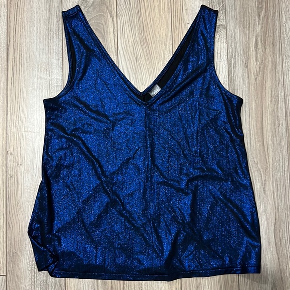 City Streets Tops - Sparkly Blue Tank